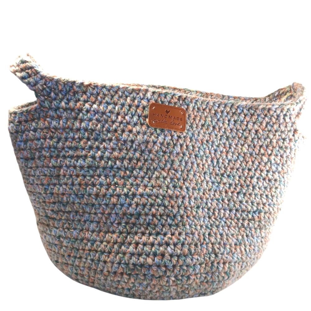 Multi-colored Hobo Cottagecore Basket Tote Bag
